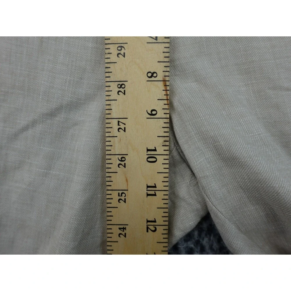 Tommy Bahama Mens Beige Linen Blend Flat Front Trousers Summer Beach Pants 35x30